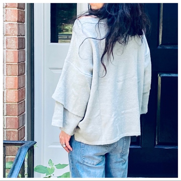 BOHO CHIC LAYERED SLEEVES LOOSE FIT SWEATER - Picture 8 of 16